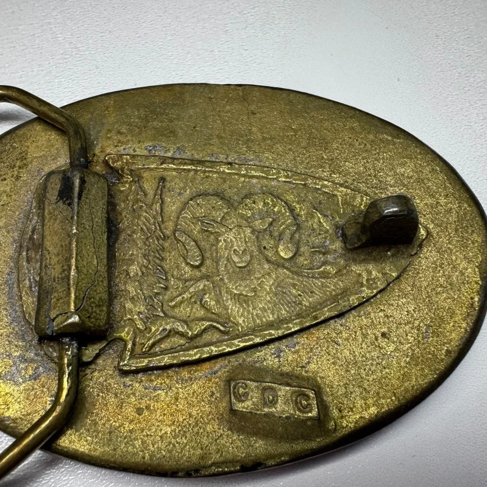 Vintage CDC Metal Works Star Route Carriers‎ 1845 Belt Buckle Stage Coach